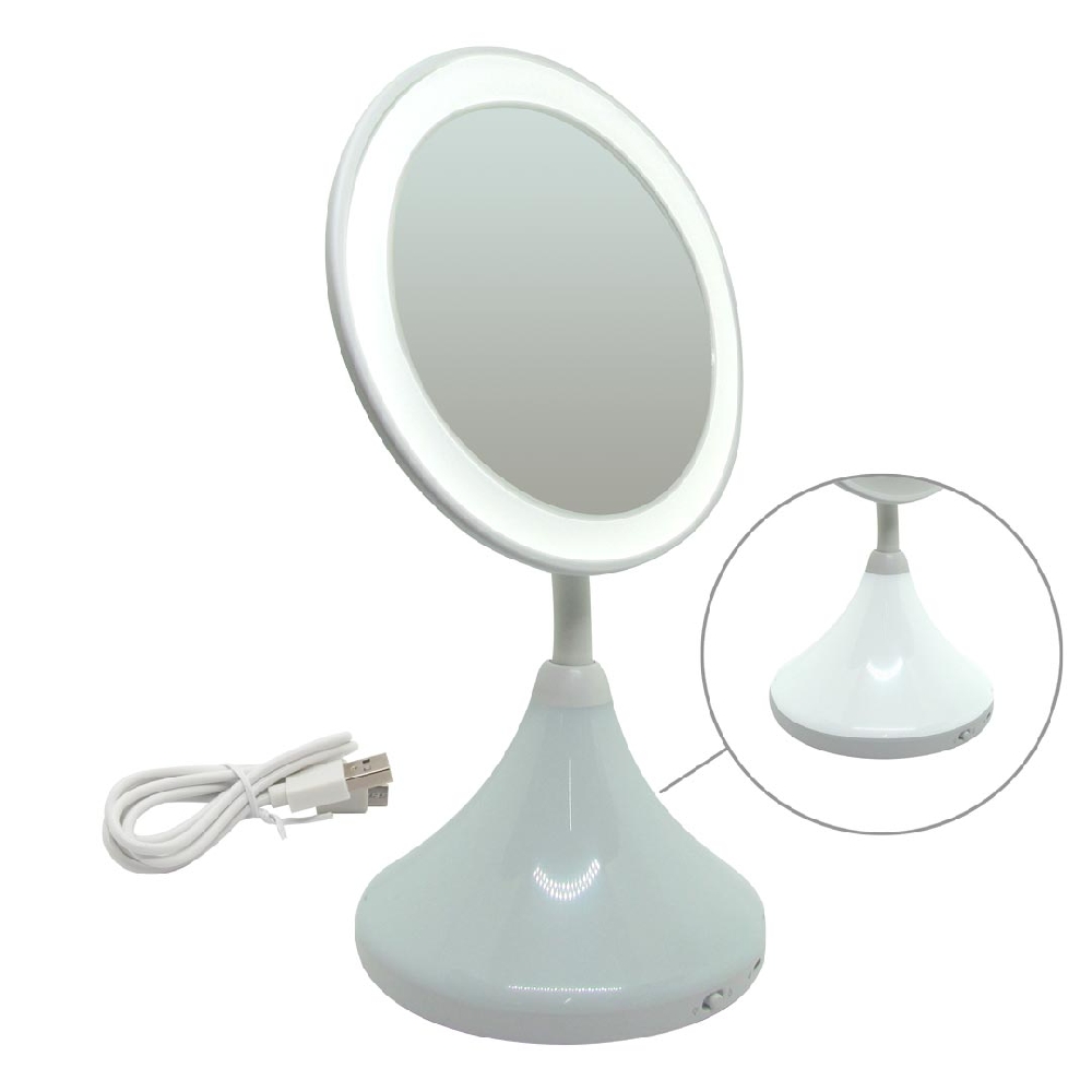 E00167 ESPEJO LED 15cm diám 10X LUZ DE NOCHE