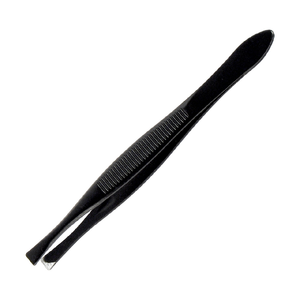 J00041 PINZA ANCHA NEGRA ACERO INOXIDABLE