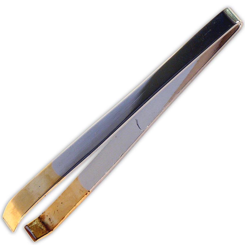 J00045 PINZA RECTA TZA PTA DORADA ACERO INOXIDABLE