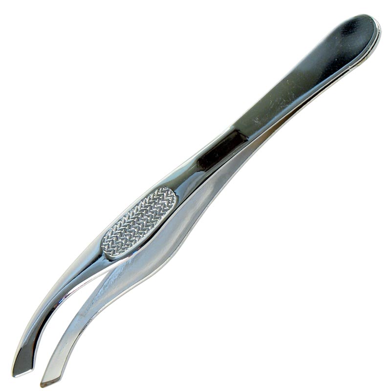 J00047 PINZA CURVA NIQUELADA ACERO INOXIDABLE
