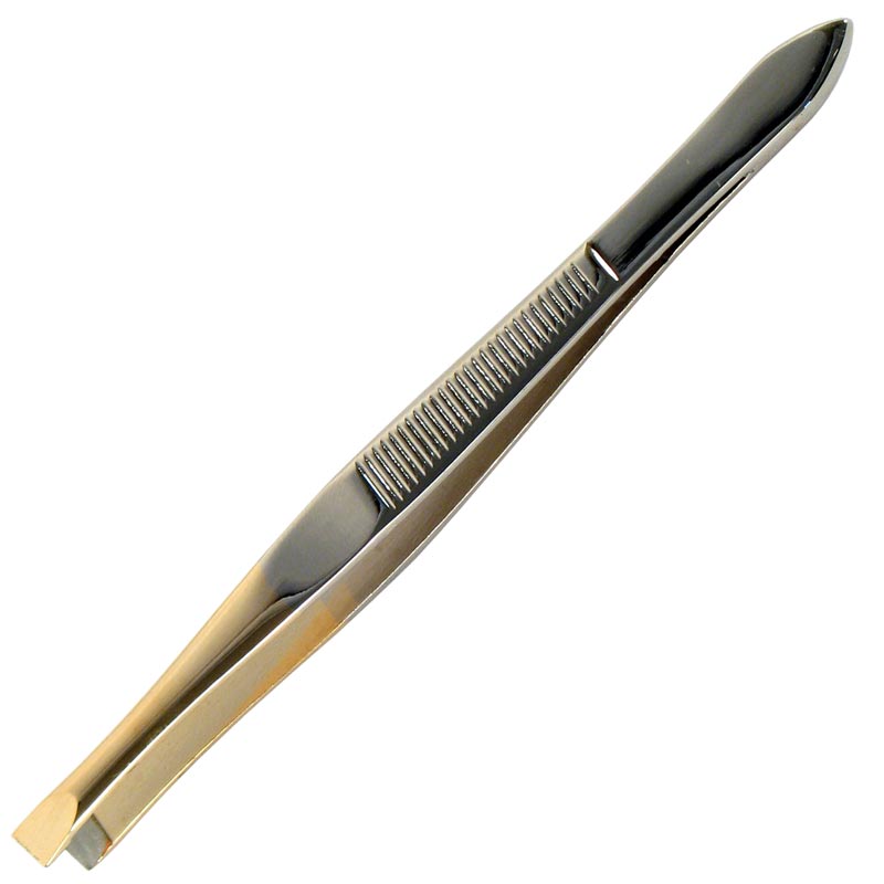 J00057 PINZA C/HOYO SESG PTA DORADA ACERO INOXIDABLE