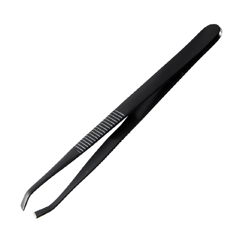 J00068 PINZA TENAZA ESTRECHA NEGRA ACERO INOXIDABLE