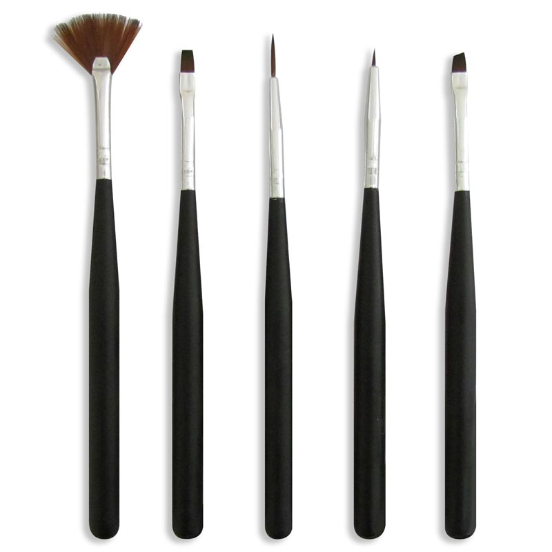 P01871 SET PINCELES DECO UÑAS X 5 UNID