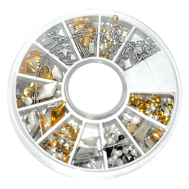 U00018 DECORACIÓN UÑAS METAL DORADO/PLATA