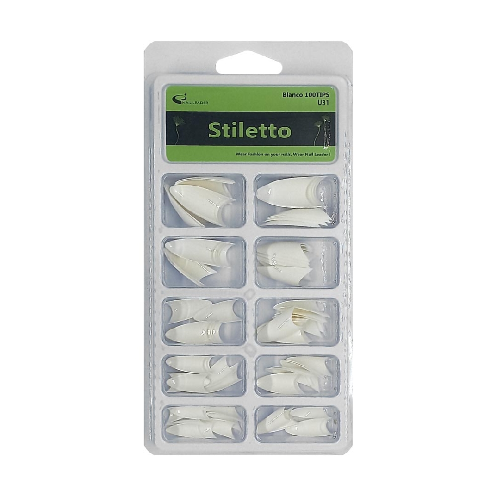 U00031 UÑAS TIPS STILETTO x100 KOREA