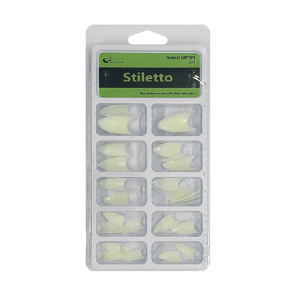 U00031 UÑAS TIPS STILETTO x100 KOREA