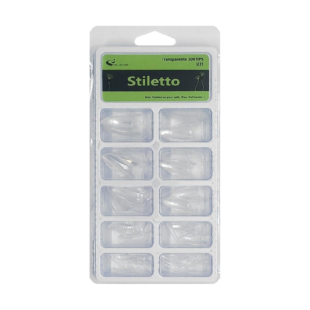U00031 UÑAS TIPS STILETTO x100 KOREA