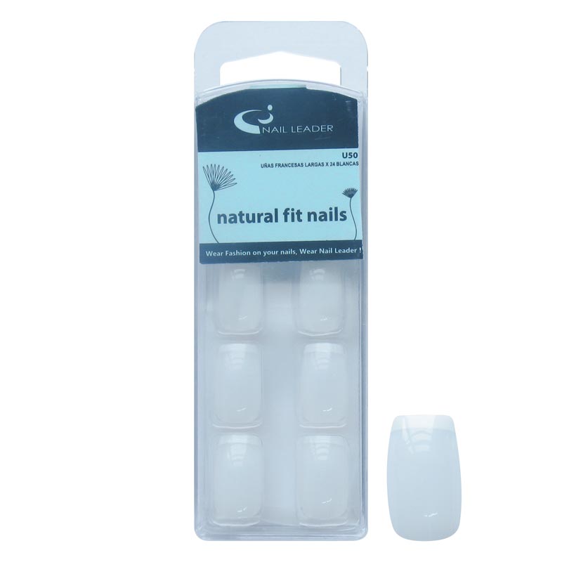 U00050 UÑAS X 24 FRANCESA LARGA  BLANCO INDONESIA