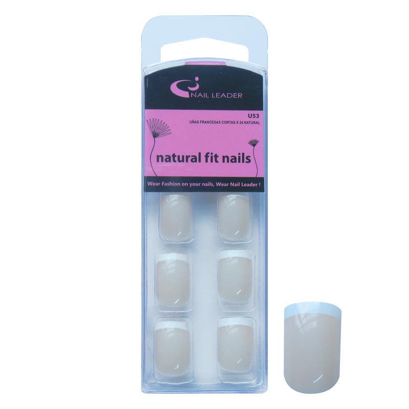 U00053 UÑAS  X 24 FRANCESA CORTA NATURAL