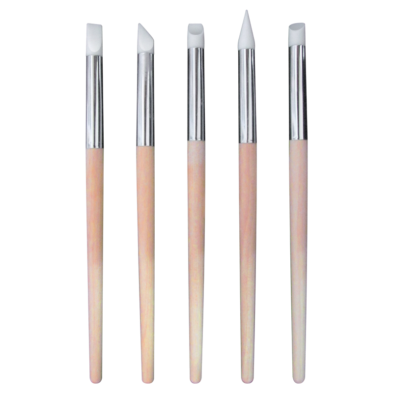 U00102 SET DE PINCELES SILICONA X 5 PARA UÑAS