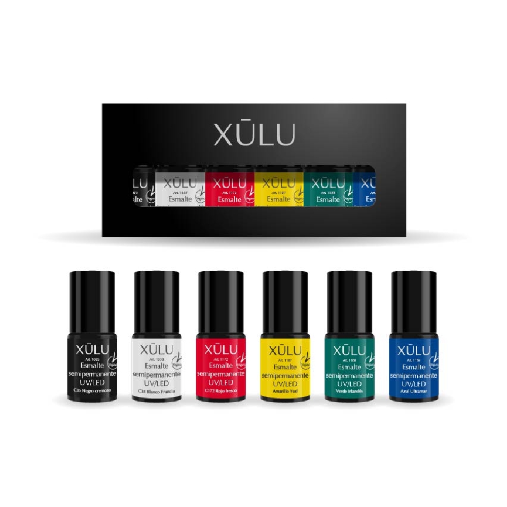 Z10008 XÚLU PACK X 6 ESMALTES UV COLORES PRIMARIOS