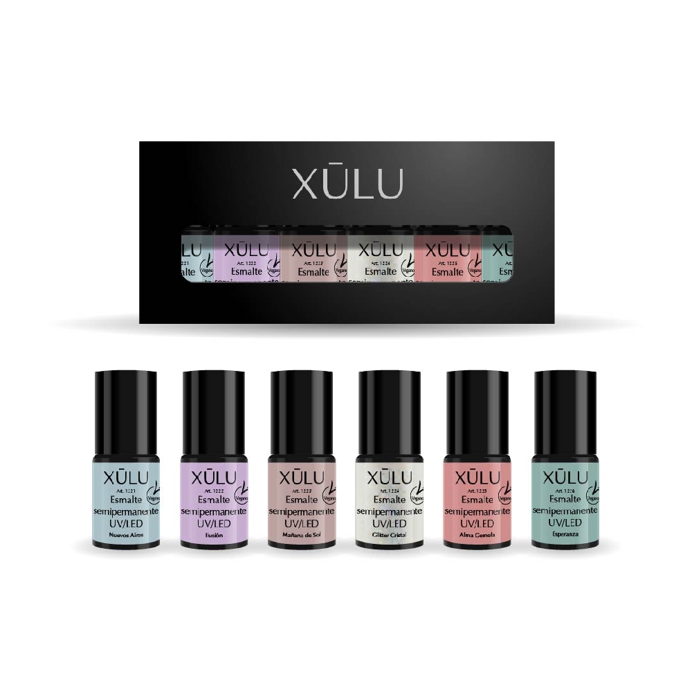 Z10009 XÚLU PACK X 6 ESMALTES UV MUY IN LOVE
