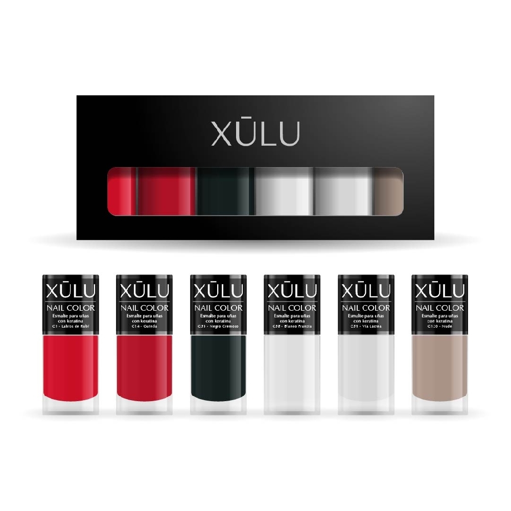 Z81002 XÚLU PACK X 6 ESMALTES NAIL COLOR CLÁSICOS (6x5)